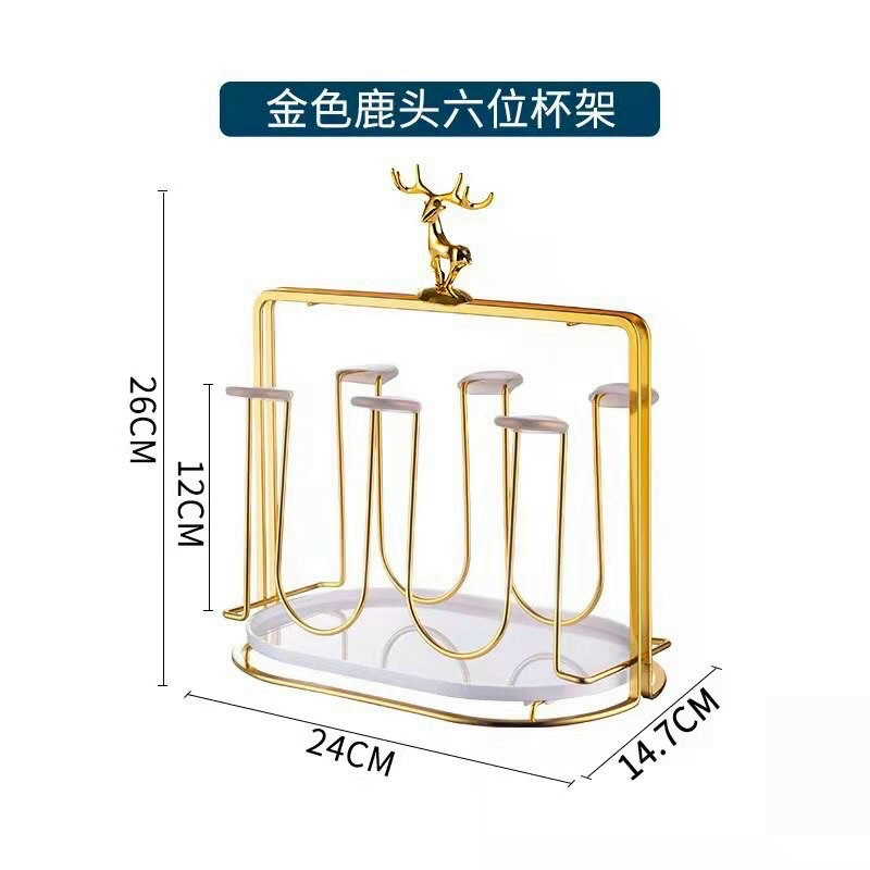 COMBO BỘ 6 CỐC KÈM GIÁ ÚP ĐẦU HƯƠU, GIÁ ÚP LY CÓ KHAY HỨNG NƯỚC