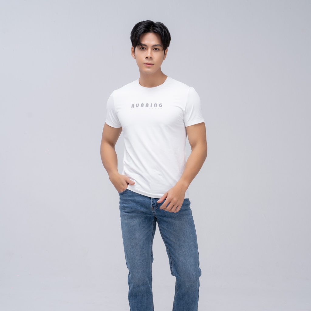 Áo thun T-Shirt nam YODY in chữ Running Thể Thao thoáng mát phù hợp với hoạt động cường độ cao -  STM5015