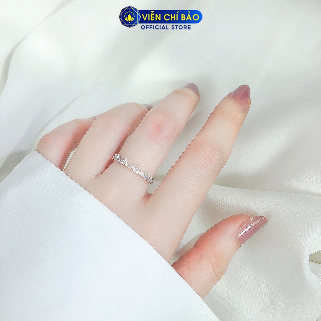 Nhẫn bạc nữ Queen Crown Vương miện đính đá chất liệu bạc 925 thời trang phụ kiện trang sức nữ Viễn Chí Bảo N400597