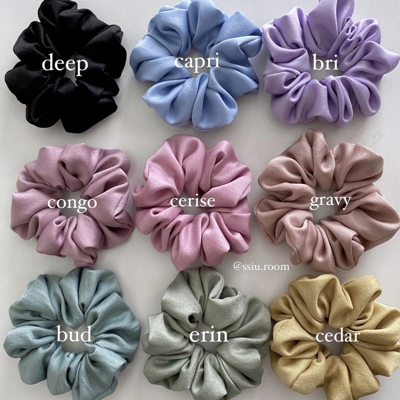 Scrunchies dây cột tóc lụa tuyết nhung | ssiu.room