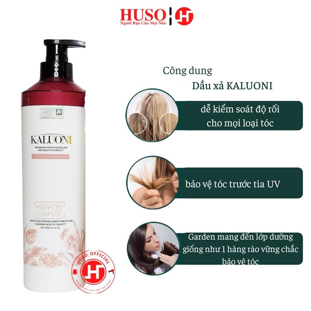 Gội Xả Kaluoni cao cấp bổ sung dưỡng chất cho tóc chắc khỏe mền mượt 750ml,HUSO