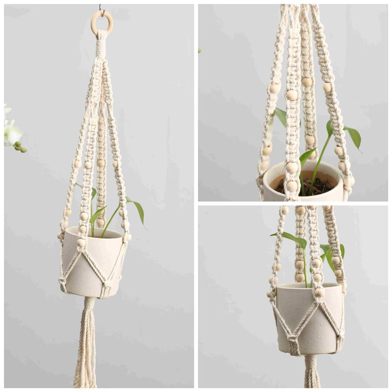 Dây treo chậu cây macrame, mành dây treo chậu cây macrame