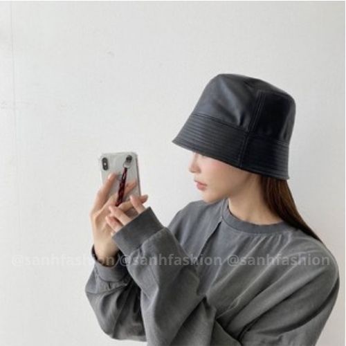 Mũ bucket trơn vành cụp Nón tai bèo chất da nhiều màu sắc phong cách Ulzzang thời trang cao cấp form unisex nam nữ BK24