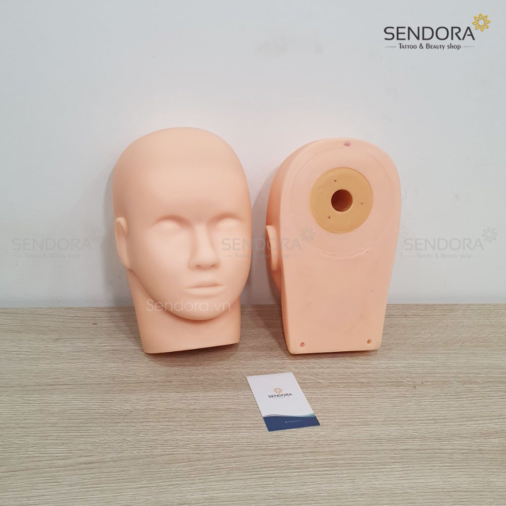 Đầu manocanh silicon mềm học phun xăm, nối mi, massage