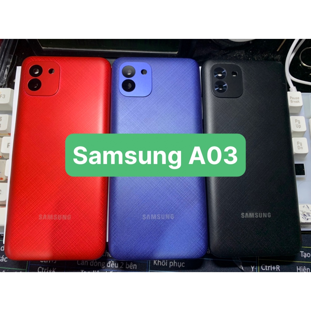 Bộ vỏ điên thoại Samsung A03 / hàng zin