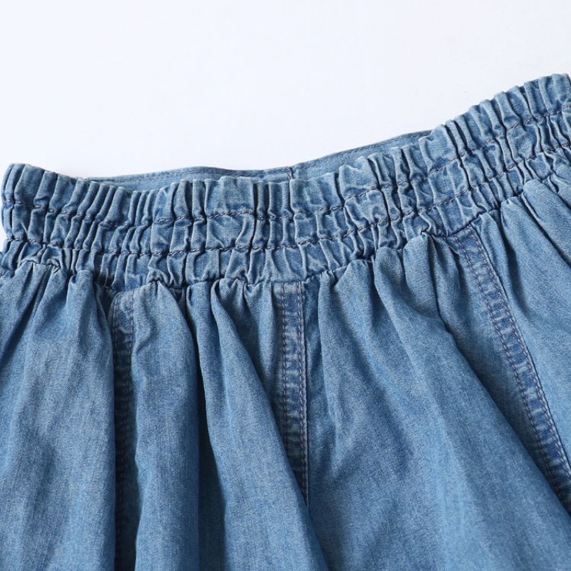 Chân váy bò bé gái 3-10 tuổi  Váy cotton 1 lớp cạp chun 0622