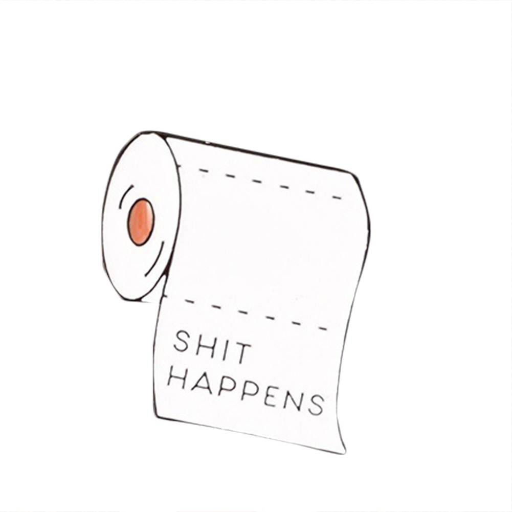 Ghim cài quần áo tráng men thiết kế cuộn giấy in chữ ngộ nghĩnh làm quà tặng trang sức