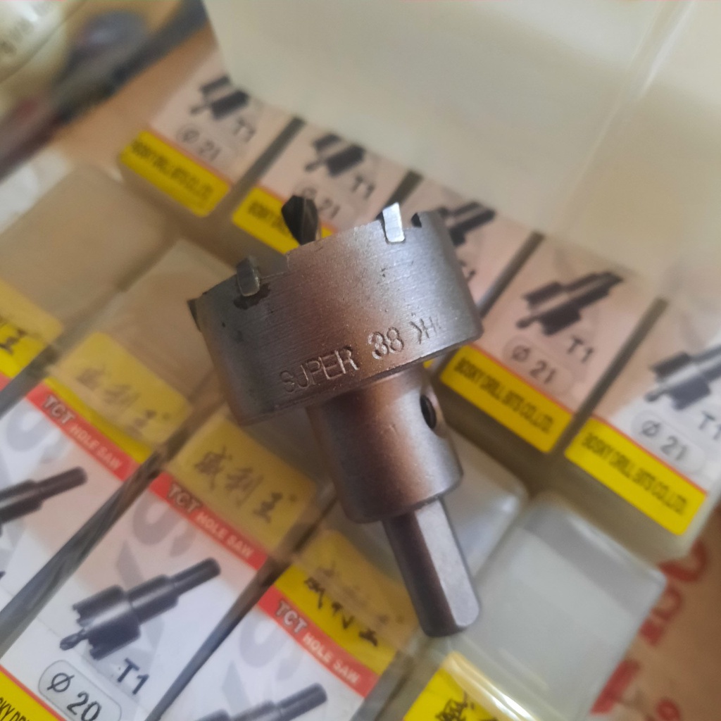 Mũi khoét sắt khoan khoét lô tròn hợp kim SUPER HÀNG XỊN  ĐỦ SỐ PHI 17-55mm