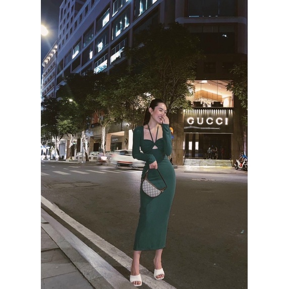 💥 ĐẦM BODY TAY DÀI KHOÉT NGỰC CỘT CỔ CHẤT GÂN THỜI TRANG DỰ TIỆC 💥 | BigBuy360 - bigbuy360.vn