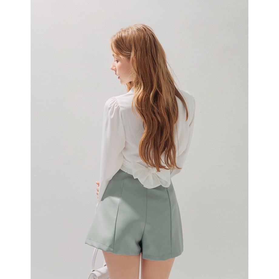 Quần short da trơn lưng cao nữ Air Space 2130123012