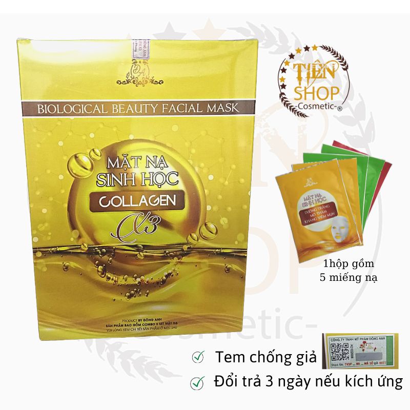 ( hộp 5 miếng) Mặt nạ sinh học collagen X3 kèm tem cào