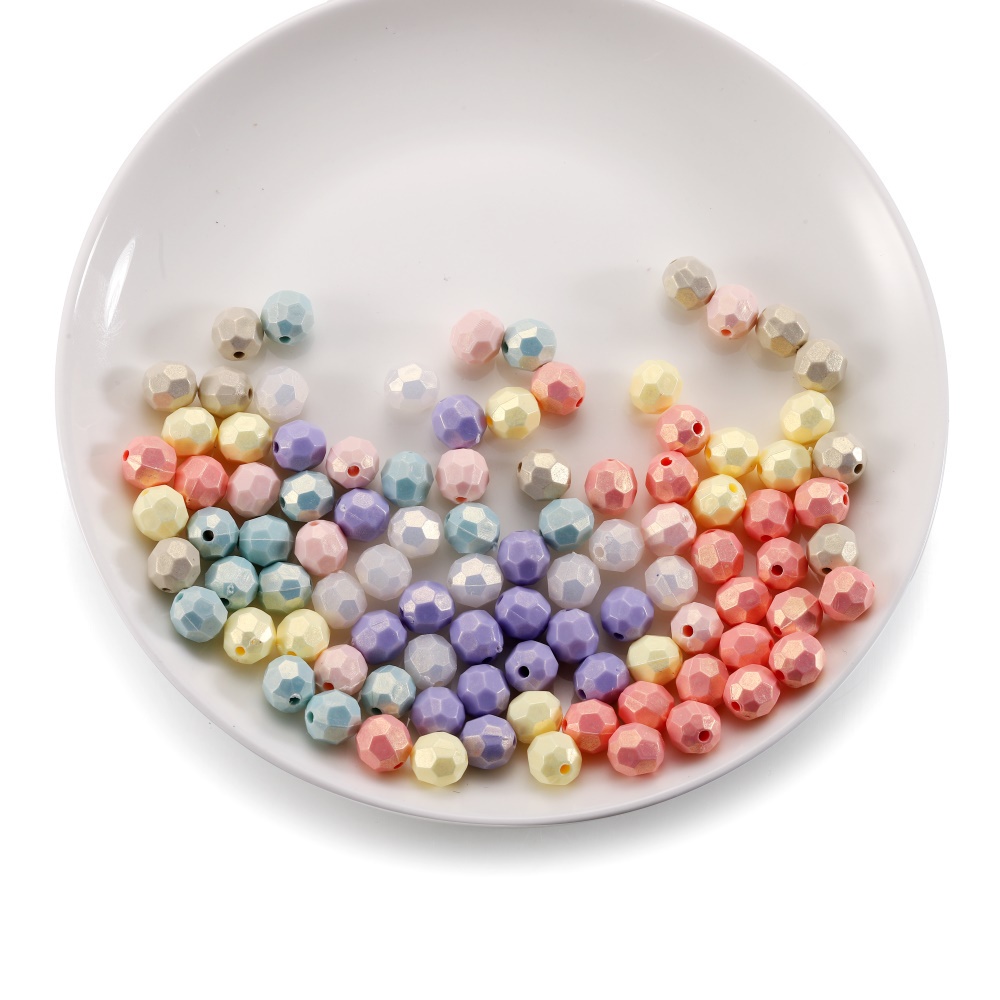 100 cái ABS 8mm dễ thương đầy màu sắc hạt chuỗi hạt làm bằng tay