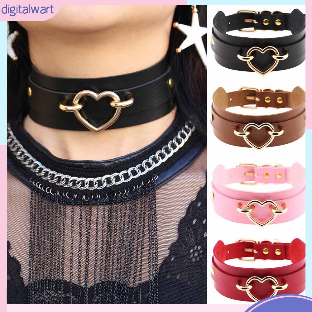 Vòng Cổ Choker Giả Da Đính Khóa Trái Tim Thời Trang