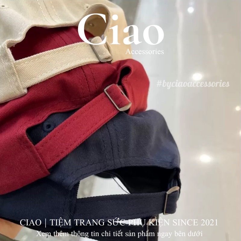 [HOẢ TỐC 1H] Nón/ Mũ vành thiết kế chữ thêu nổi trẻ trung năng động đơn giản Brooklyn Ciao