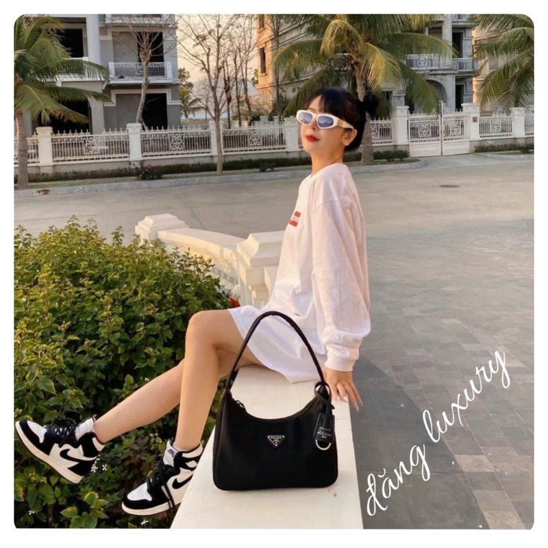 ✅Túi Prada kẹp nách 23cm Ngọc Trinh [Fullbox]