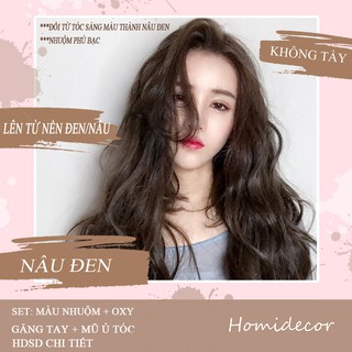 thuốc nhuộm tóc tại nhà nâu đen phủ bạc