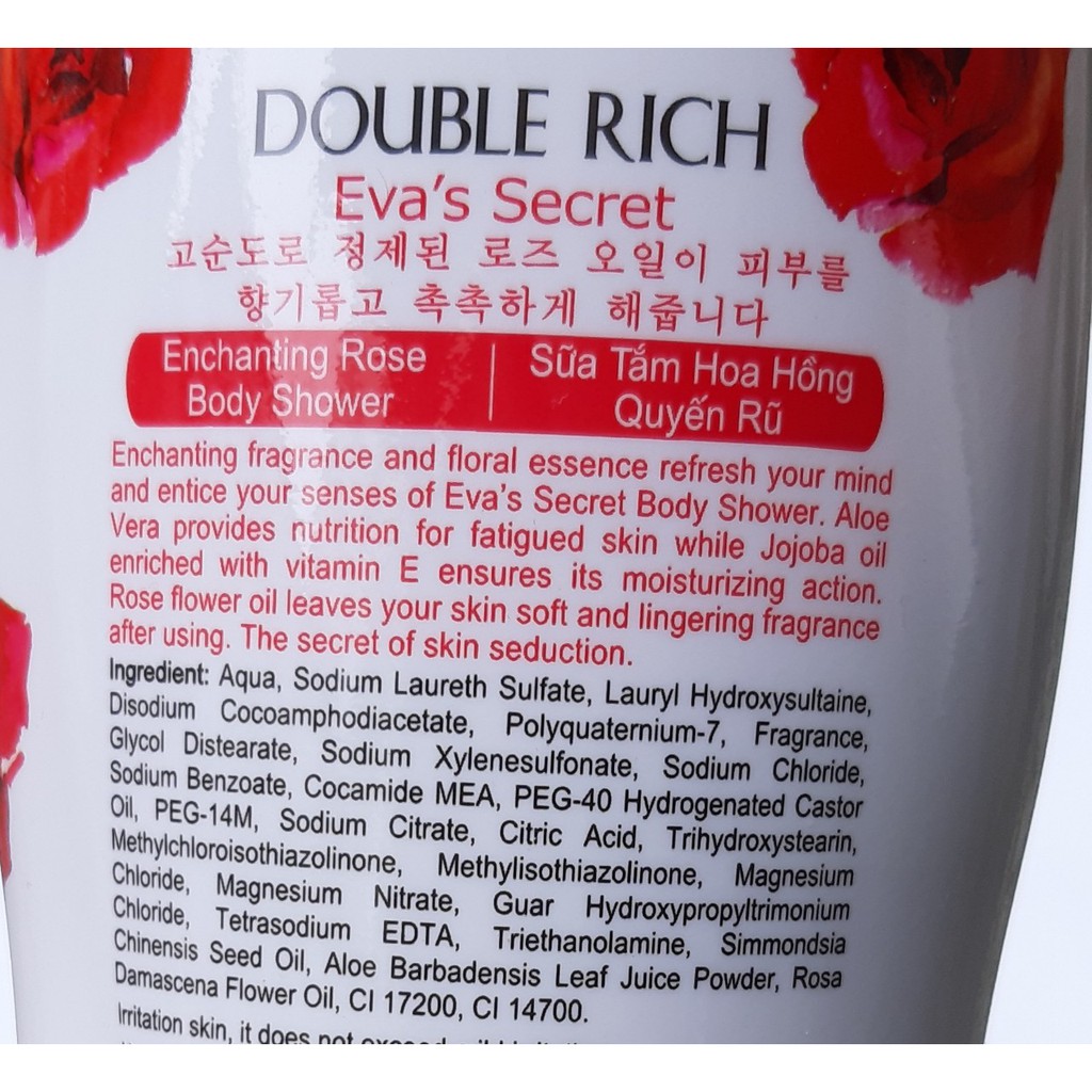 [800g] Sữa tắm DOUBLE RICH Hương Hoa Hồng EVA’S SECRET