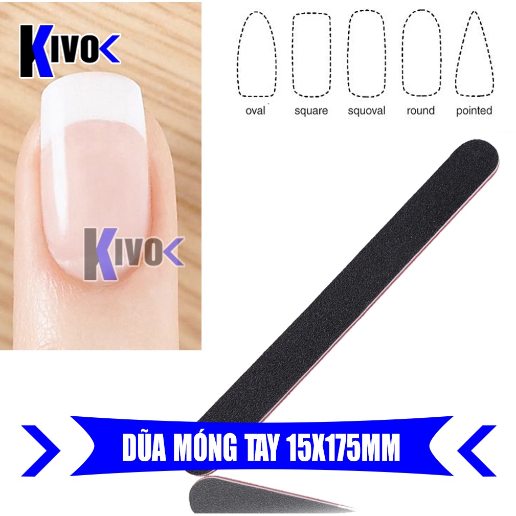 Dũa Móng Tay [COMBO 10 CÁI]1 DŨA MÓNG Mài Dũa Đánh Bóng Móng Chuyên Dụng Làm Nail Hai Mặt Đen - Dưỡng Móng Tay Nail Kivo