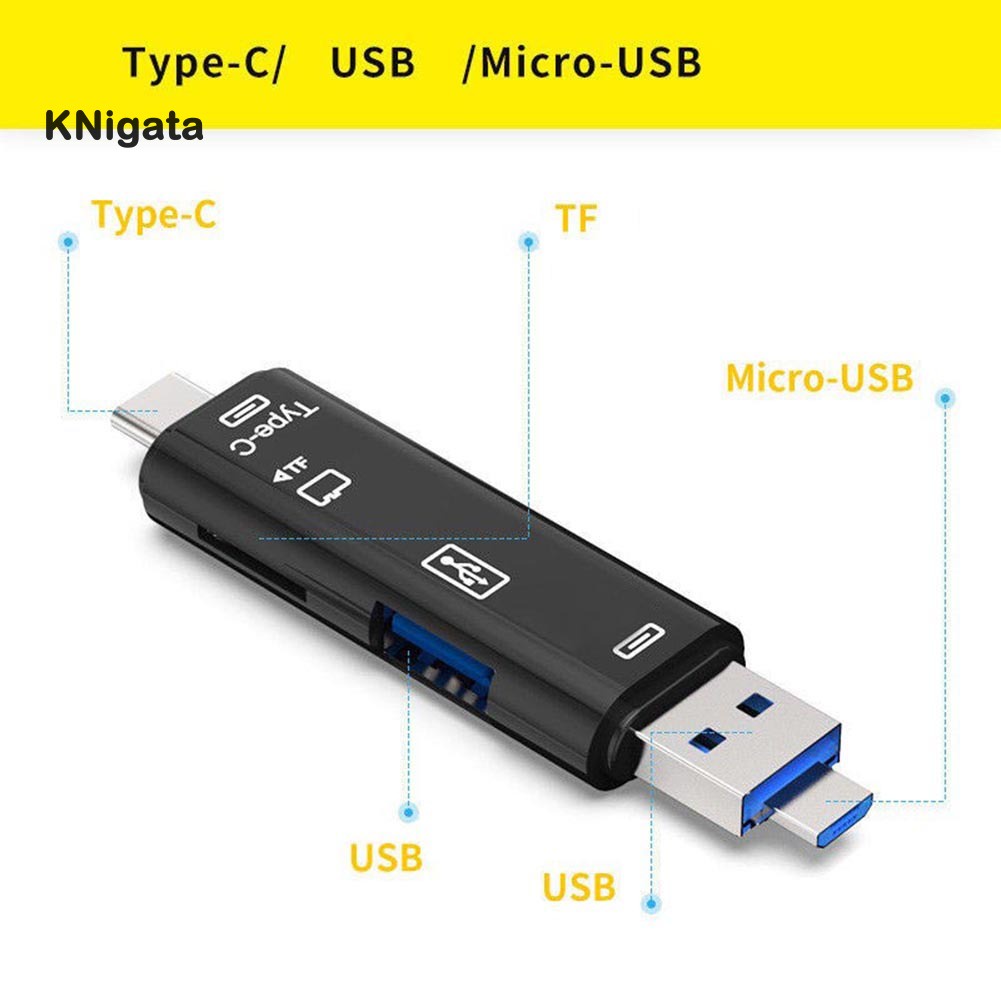 Đầu Đọc Thẻ Nhớ 5 Trong 1 Usb 3.0 Type-C Micro Otg Tf Micro | BigBuy360 - bigbuy360.vn
