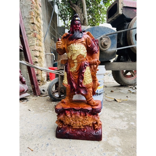 Quan công gỗ hương phun giả cổ cao 30,40,50,60