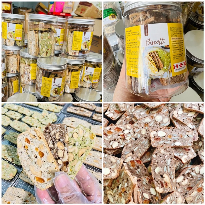 Bánh biscoti ăn kiêng mix 3 vị hủ 250g