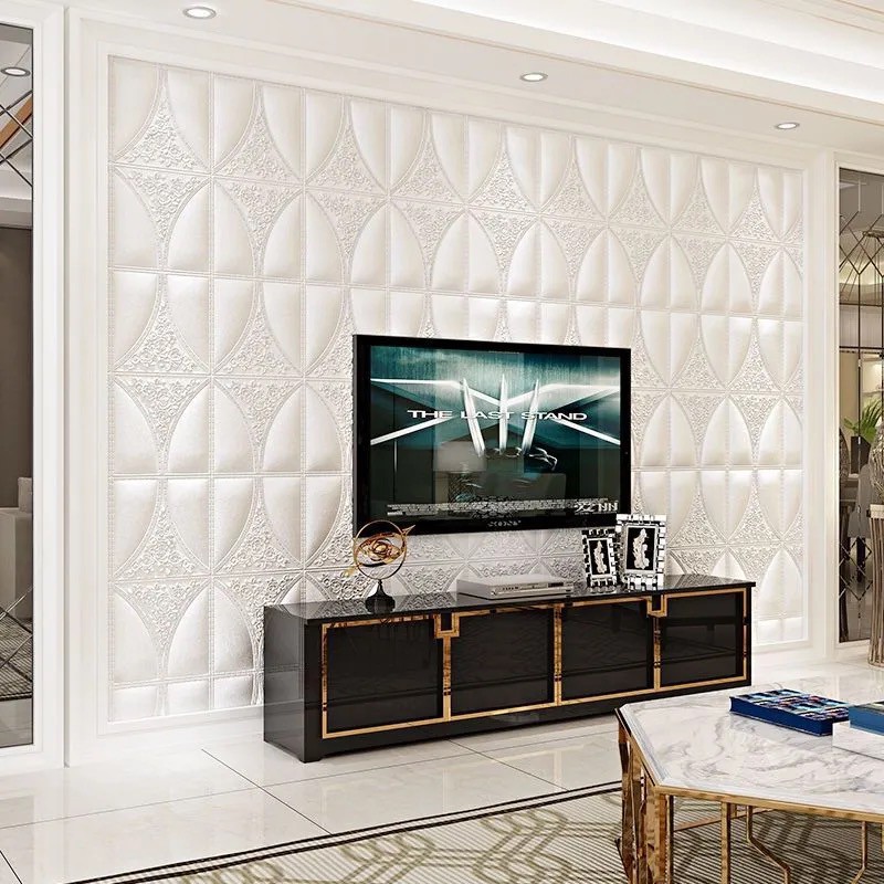 Miếng xốp dán tường 3D kích thước 35x35 cao cấp dùng cho trang trí phòng khách