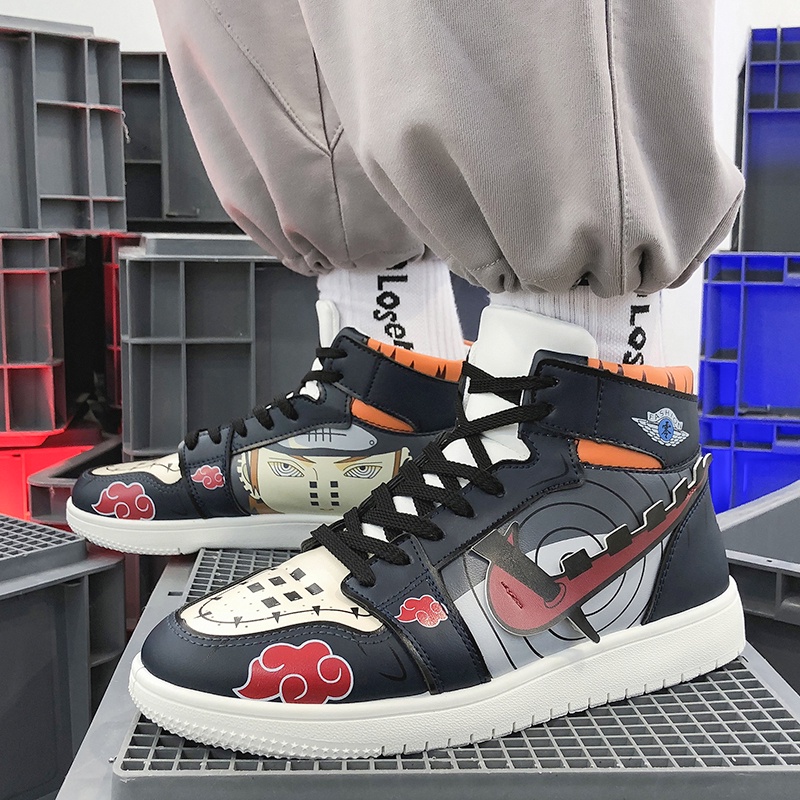 Giày thể thao cổ cao in hình anime Naruto thời trang cho nam size 36-44
