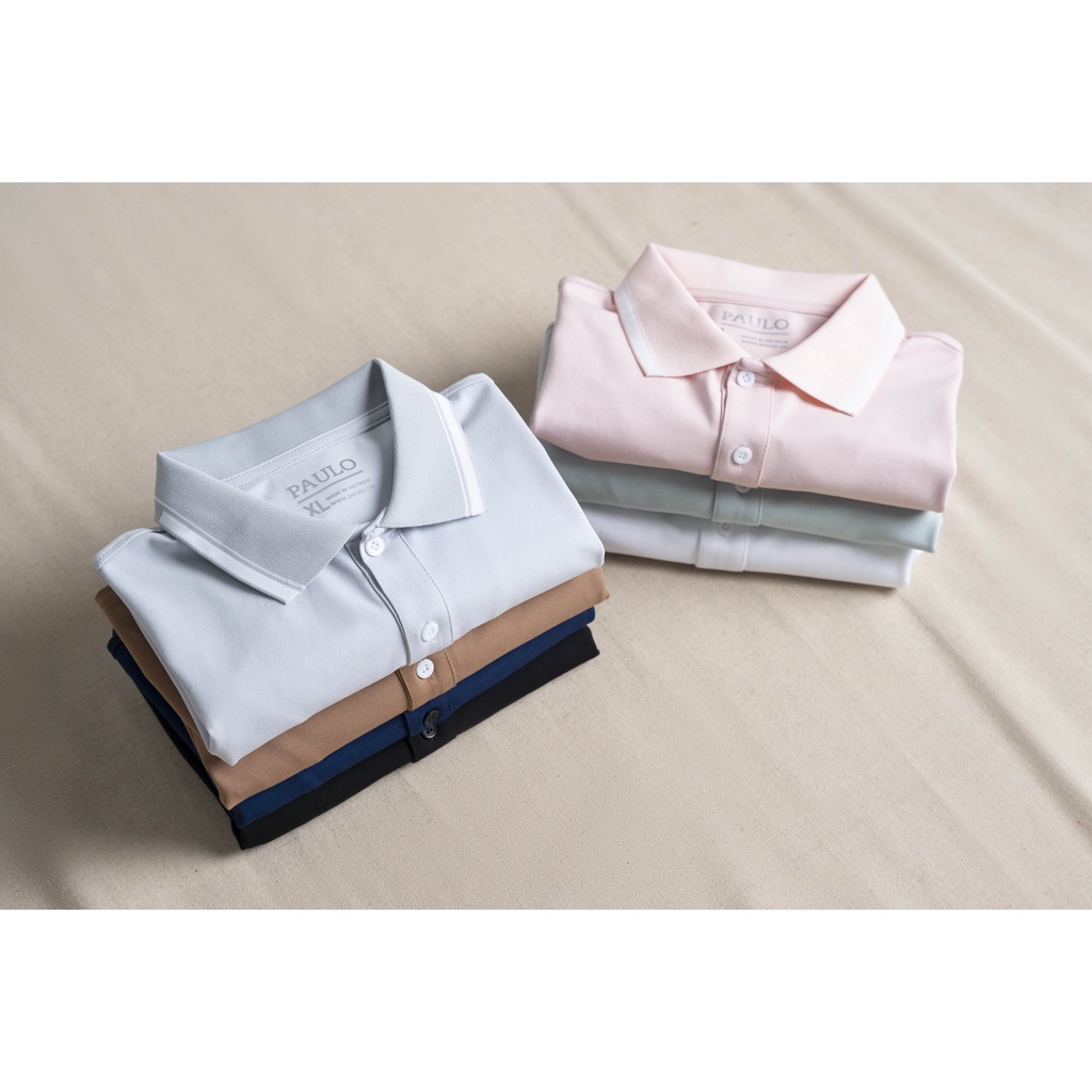 POLO PAULO BASIC VẢI CVC CAO CẤP SỌC CỔ