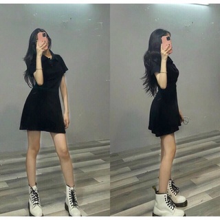Đầm polo cổ đen
