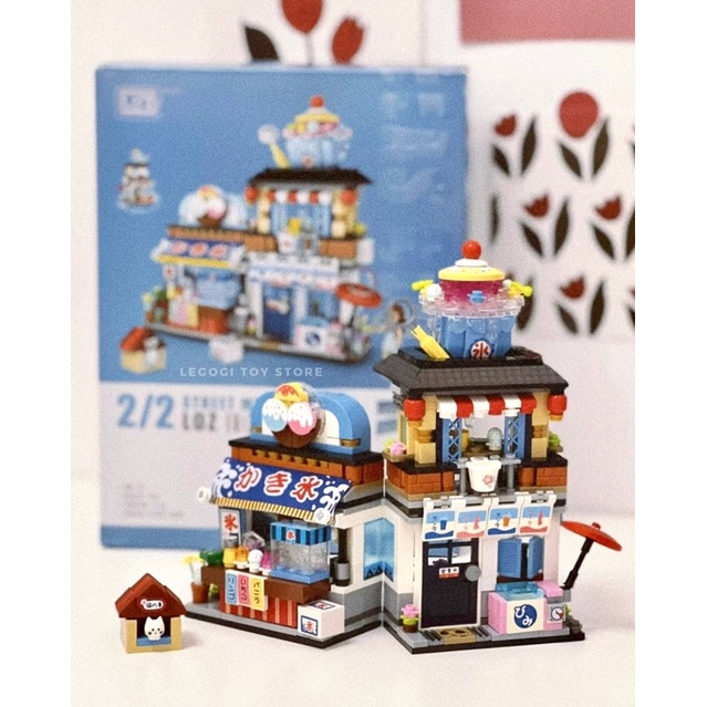 Đồ chơi xếp hình Legogi CỬA HÀNG TAKOYAKI NHÀ KEM QUÁN NHẬU NHẬT HẢI SẢN QUÁN LOZ MINI mô hình lắp ráp lắp ghép
