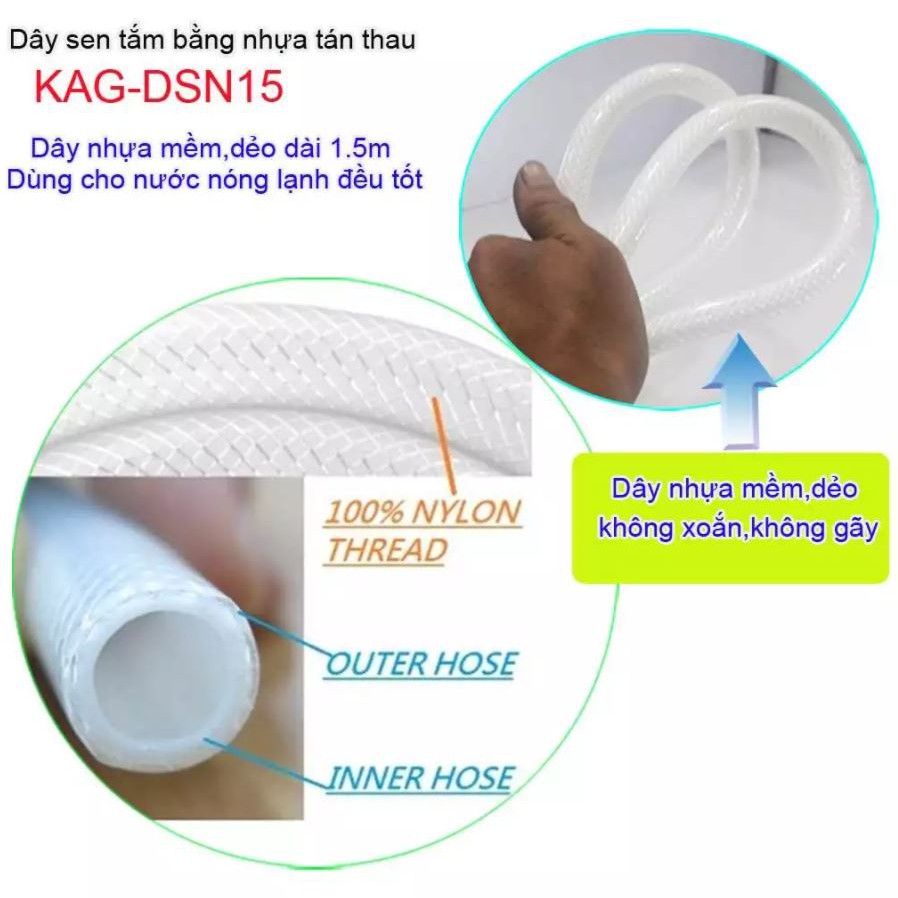 Dây vòi sen nhựaFREESHIPỐng vòi sịt toilet bằng nhựa pvc dẻo dai,bền - Đường dây vòi hoa sen 8084