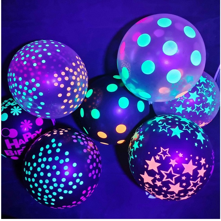 Bộ 10 bong bóng 12 inch trong suốt chấm bi trang trí tiệc