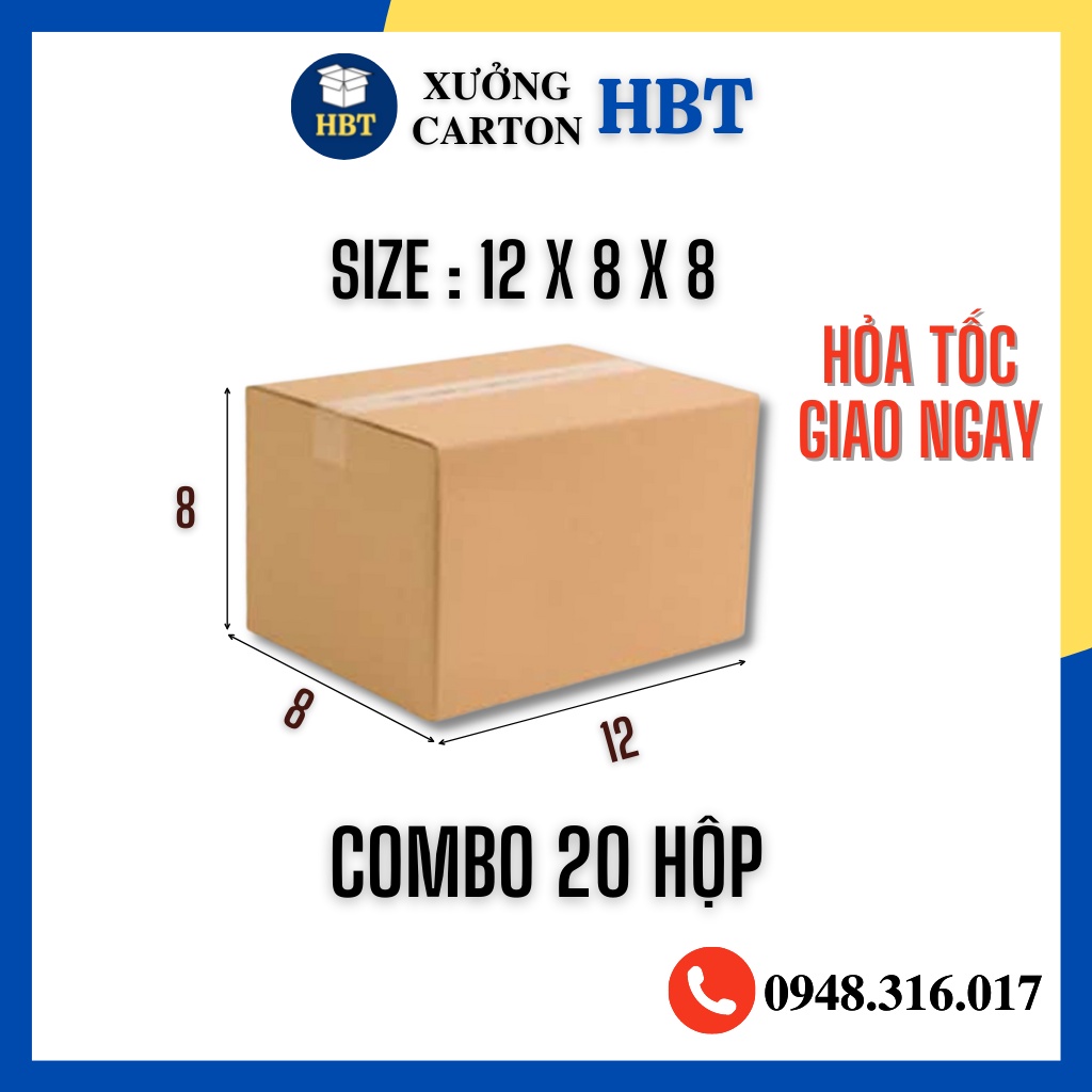 Freeship - 20 Hộp Carton Đóng Hàng 12x8x8 Hai Bà Trưng Hà Nội