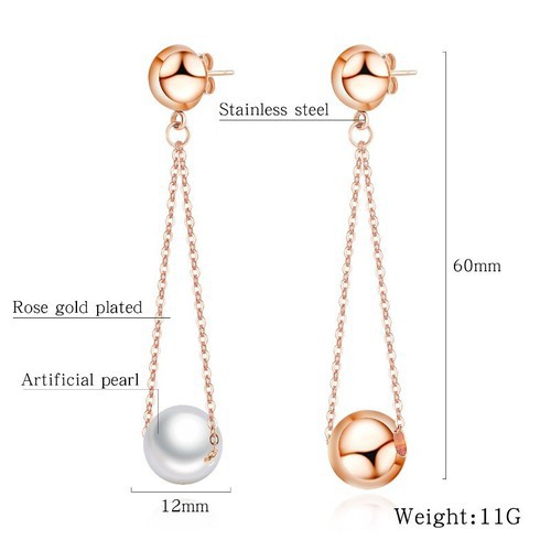 Bông Tai Trái Châu Tòn Ten Titan Ko Đen TT 2886