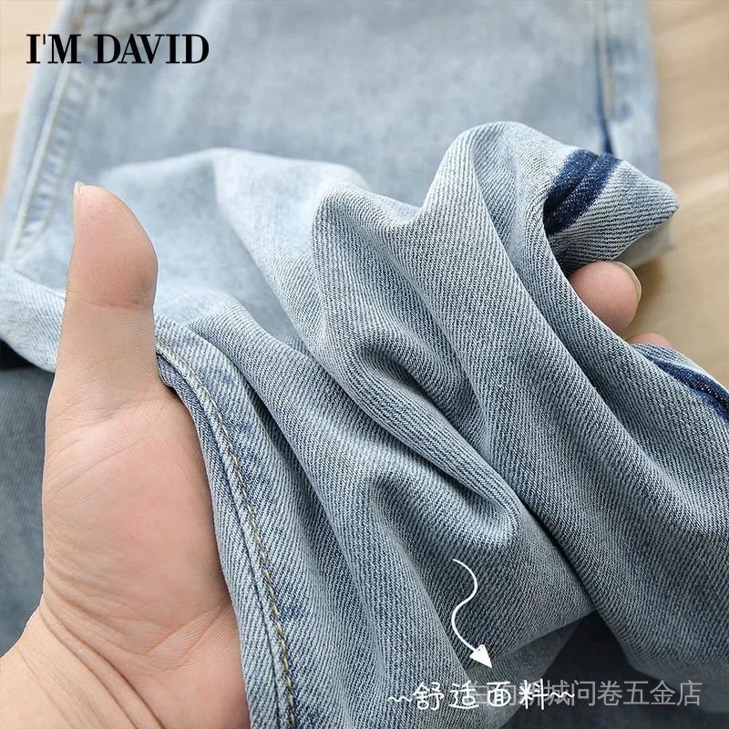 Quần Jean Dài Dáng Rộng Lưng Cao Cỡ Lớn Màu Tương Phản Thời Trang Mùa Hè Mới Cho Nữ