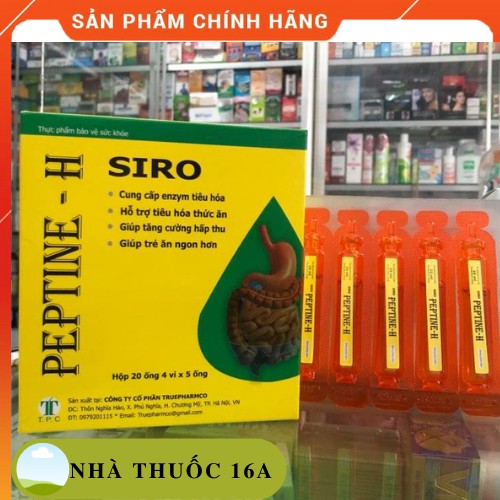 (CHÍNH HÃNG) SIRO PEPTINE-H - TĂNG CƯỜNG HẤP THU, GIÚP ĂN NGON HƠN (HỘP 20 ỐNG / 10ML)