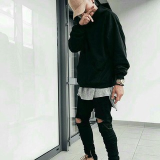 Áo hoodie basic unisex form rộng