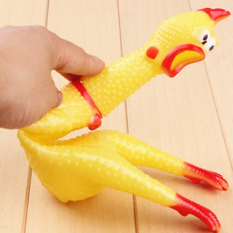 Đồ chơi hình con gà phát ra tiếng kêu vui nhộn kích thước 17cm màu vàng