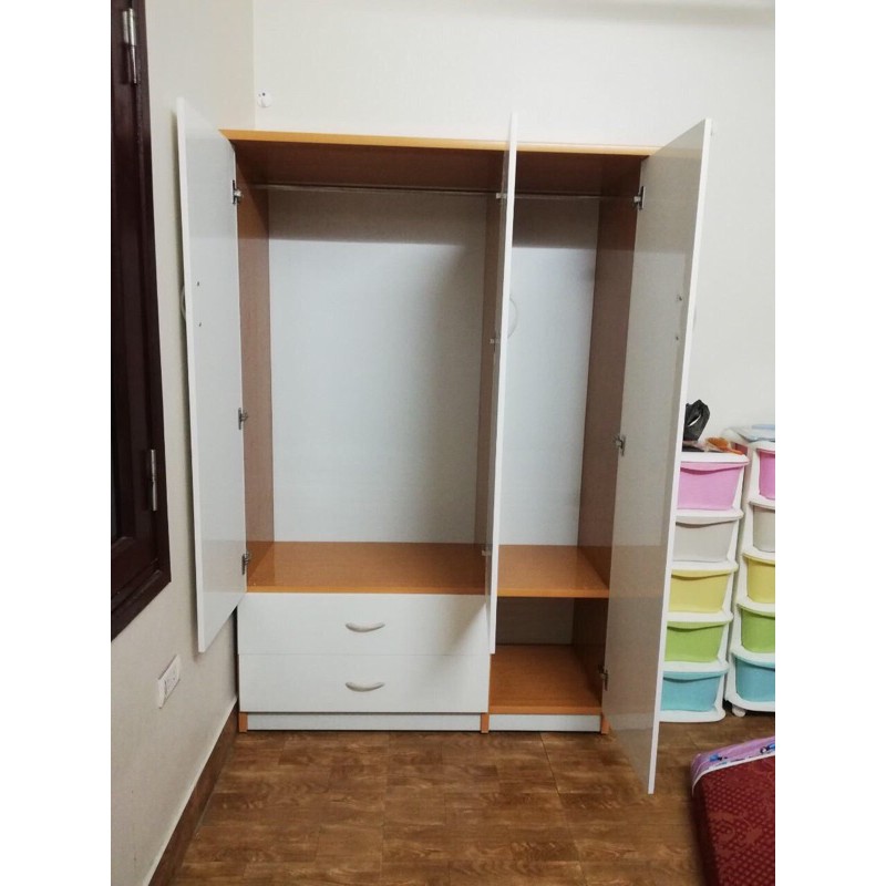 💯 Tủ nhựa 3 cánh chất lượng Hà nội 3 buồng 2 ngăn kéo Miễn phí lắp đặt ảnh thật
