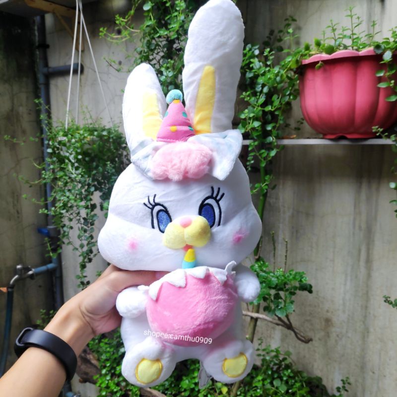 Gấu bông thỏ Rico happy birthday hàn quốc đáng yêu , thỏ bông quà tặng sinh nhật độc đáo