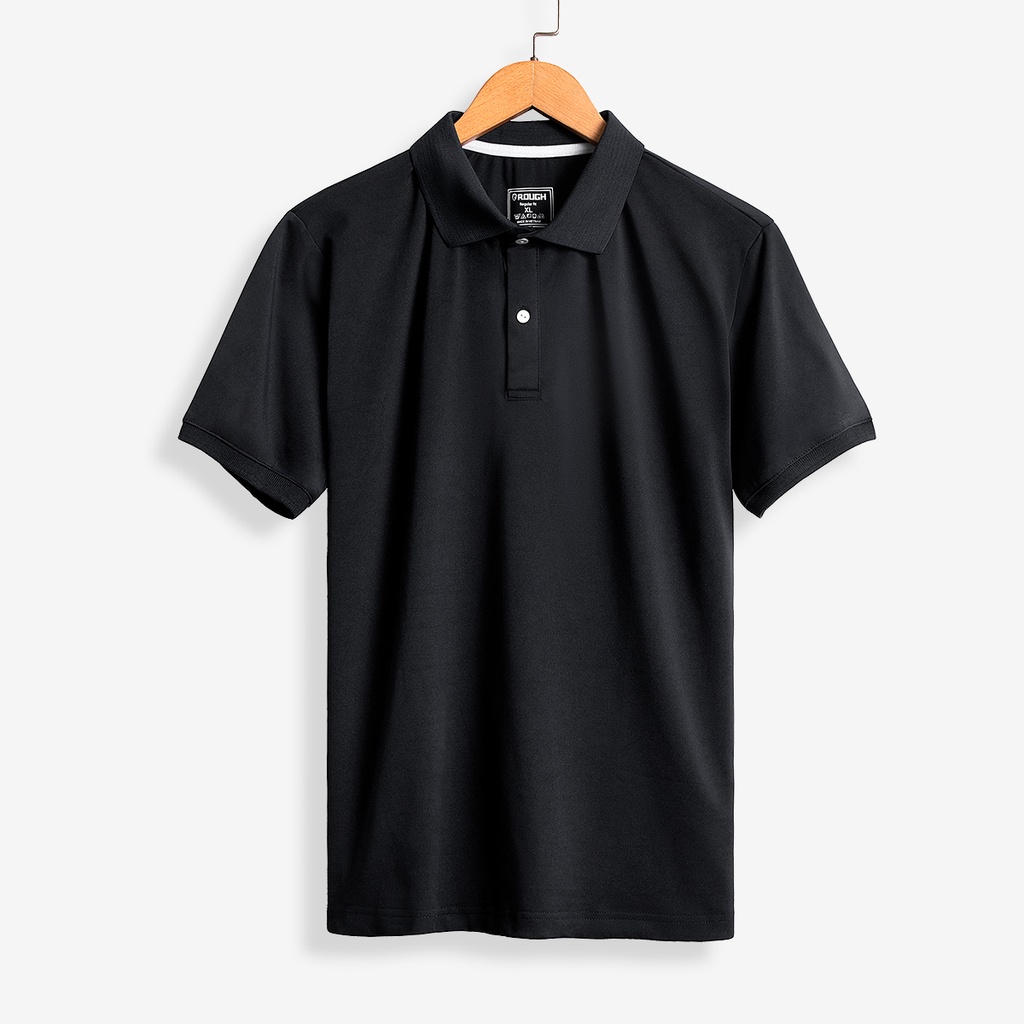 Áo Polo Nam Trơn Rough Vải Cotton Cá Sấu, Form Suông Basic