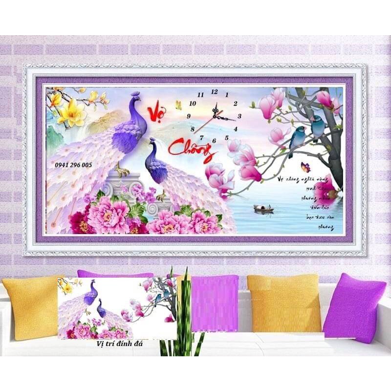 Tranh đính đá 5D thư pháp Vợ chồng LV490, VS220, VS250- chưa đính đá