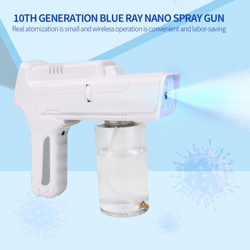 Máy phun cồn khử trùng Nano, súng phun khử trùng bằng hơi nước ánh sáng xanh