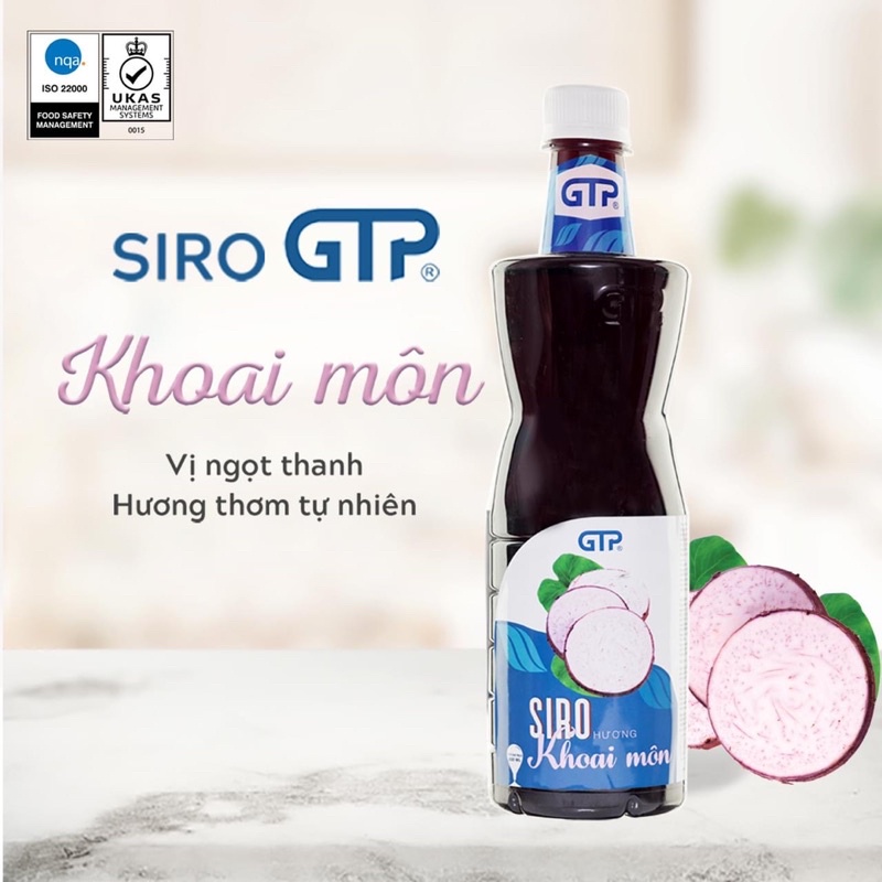 Siro  GTP  đủ vị 930ml Dâu, đào, nho, vải, bạc hà, kiwi