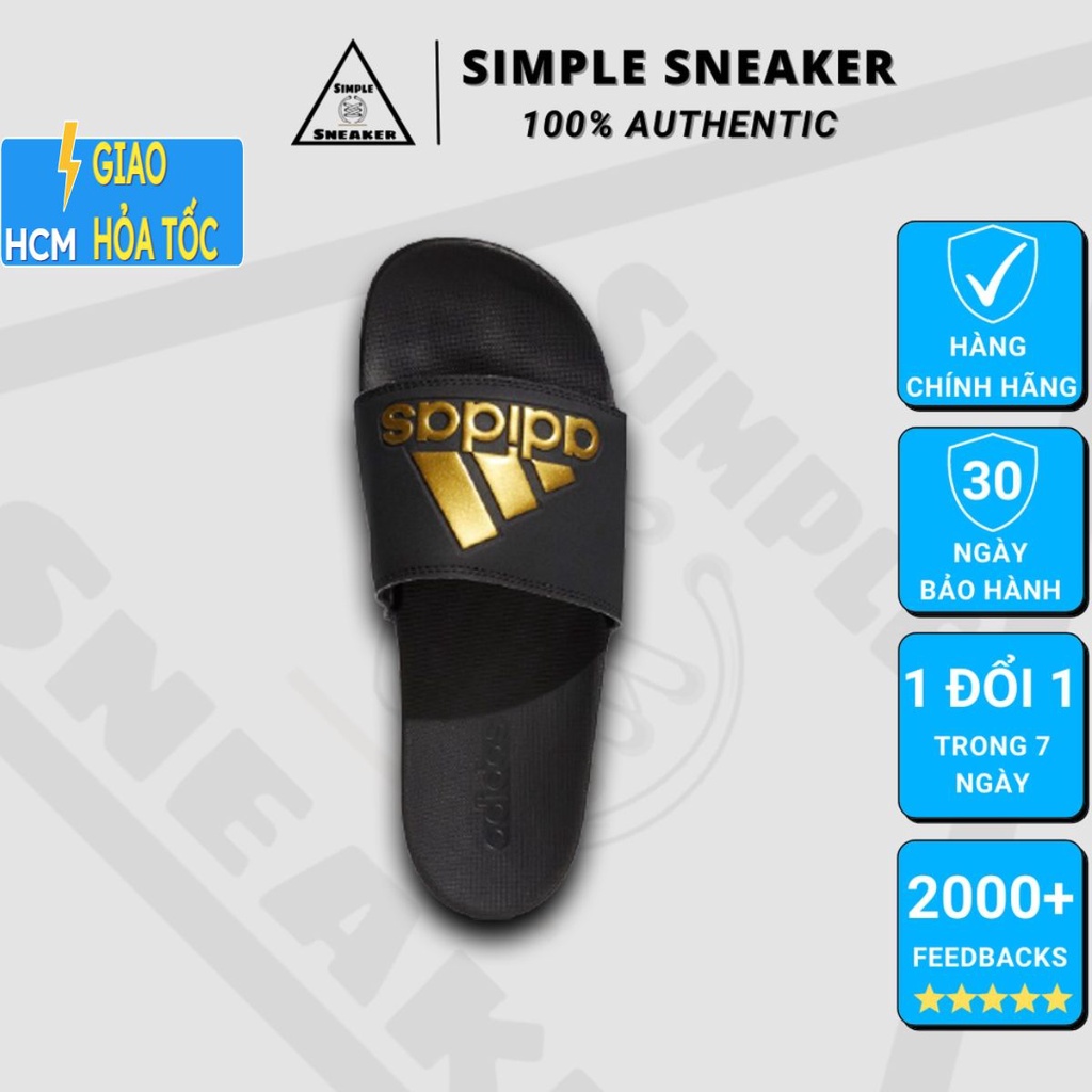 Dép Adidas Auth FREESHIPAdidas Adilette Comfort Slides Black Gold - Dép Nam Quai Ngang Chính Hãng - Simple Sneaker