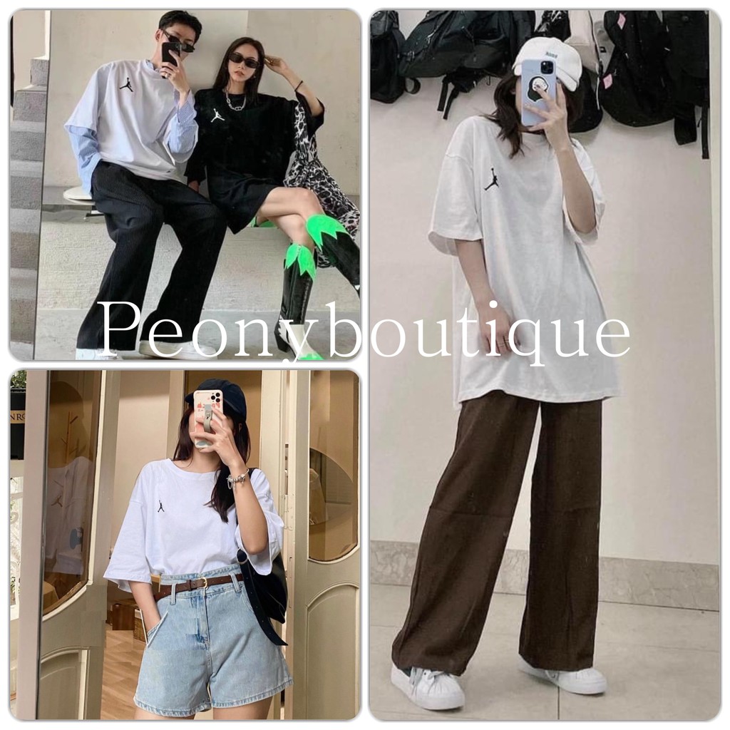 Áo Thun Bóng Rổ PEONYB Unisex [FREESHIP]🌸 Phông tay lỡ form rộng, dáng thể thao màu ĐEN | TRẮNG | BE nam nữ Ulzzang 🌸 | BigBuy360 - bigbuy360.vn
