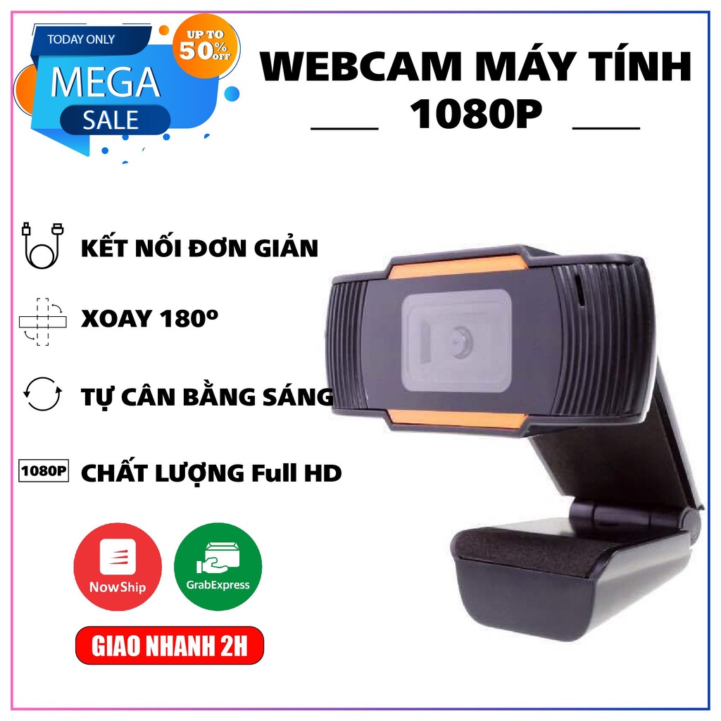 [ Làm việc, hoặc online] Webcam máy tính full HD 1080p  dùng cho máy tính laptop full box