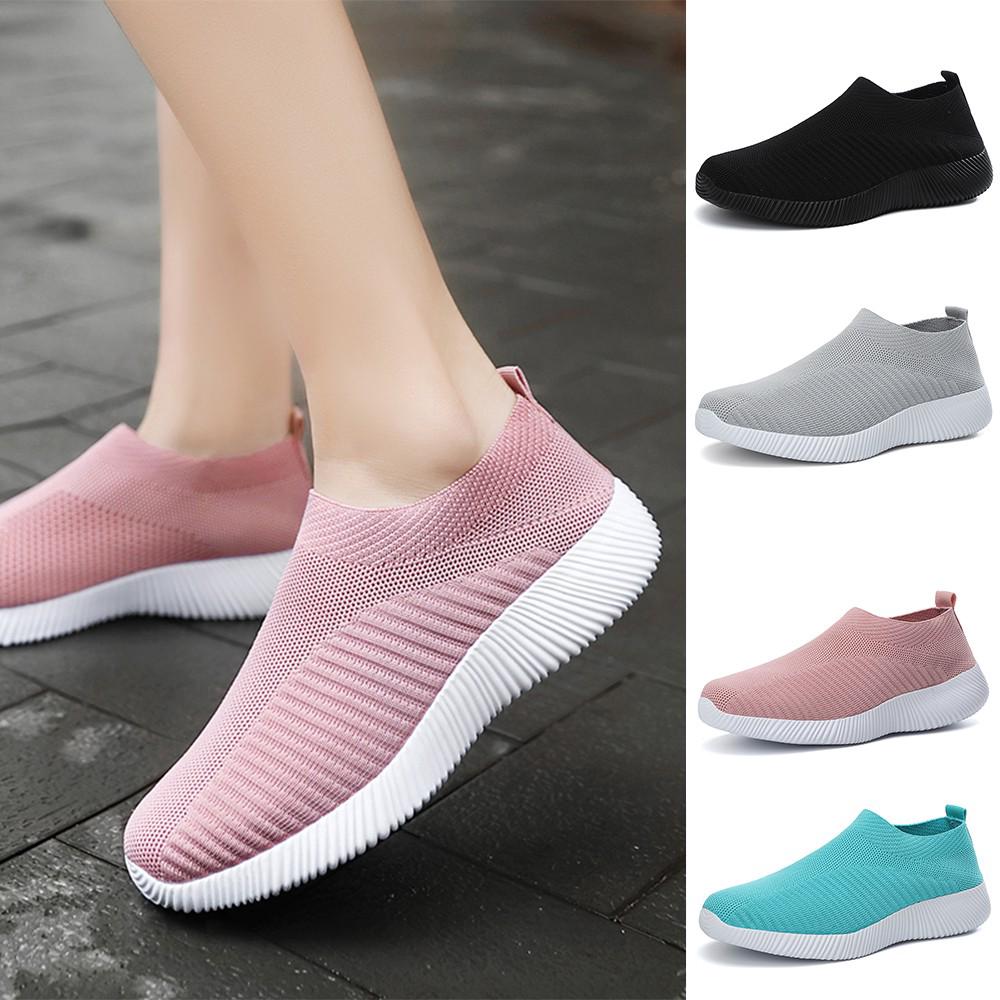 Giày thể thao vải co giãn thoáng khí cho nữ
