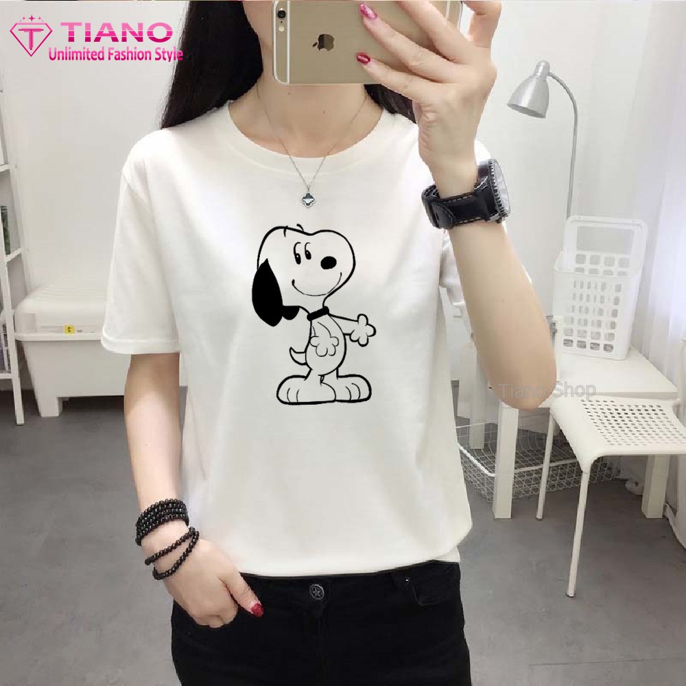Áo Thun Nữ Tay Ngắn In Hình Chó Teen Form Rộng AT-060