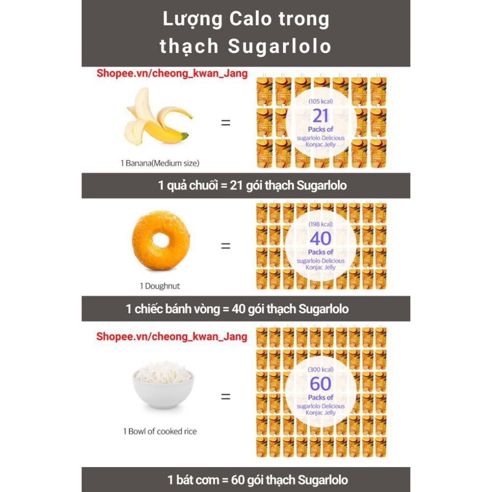 [SUGARLOLO] Thạch trái cây Hàn Quốc Konjac Jelly vị Táo Đỏ không đường không calo